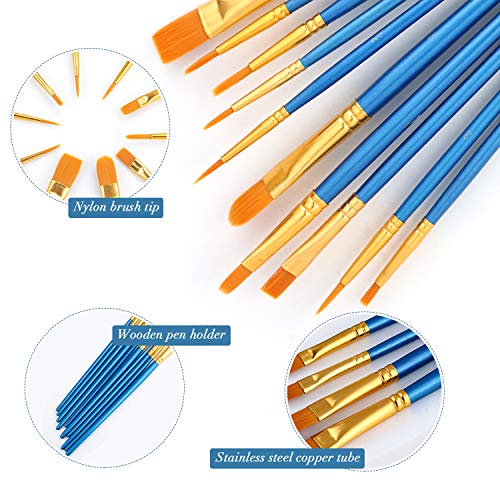 Acrylic Paint Brush Set, 100 Packs / 1000 pcs Nylon Hair Brushes for All Purpose Oil Watercolor Painting Artist Professional Kits - size: 1000pack