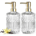 EMPO Clear Glass Soap Dispenser with ABS Plastic Pump, Crystal Lotion Dispensers for Kitchen Sink, Bathroom (2Pack Clear) - color: 2pack Clear