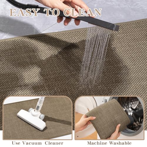 chakme Bathroom Rugs 59x17, Ultra Thin Non Slip Bath Mat Runner Quick Dry Absorbent Bath Mat for Bathroom Floor, (Dark Beige, 59"x17") - color: Dark Beige, size: 1'5" x 4'11" (Rectangular)