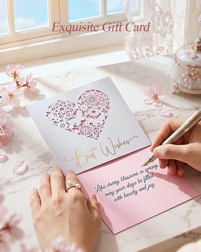 Cherry Blossom Spa Gifts for Women - Luxurious Birthday Spa Bakset with Greeting Card for Women, Self Care Package for Her Birthday, Mothers Day, Thinking of You