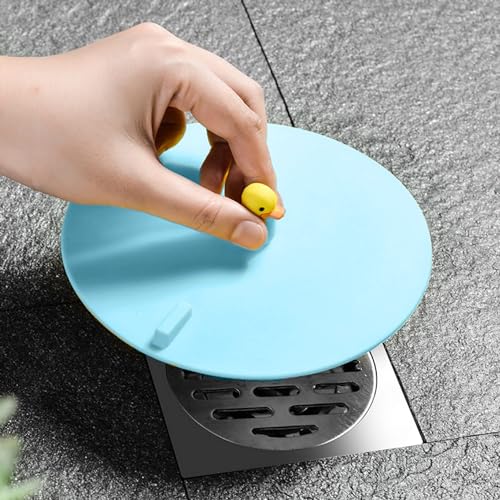 Sink Stopper Silicone Bathtub Stopper,Kitchen Sink Drain Stopper,Bathroom Drain Plug Stopper,Shower Drain Sink Stopper, Laundry Sink Drain Stopper (Blue Bottom+Yellow Duck) - color: Blue Bottom+yellow Duck