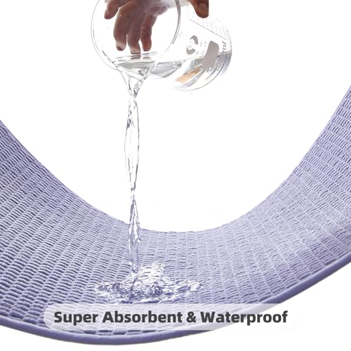 TYUU Large Bathroom Rugs Non Slip Washable Bath Rugs Super Absorbent Bathroom Rug Thin Quick Dry Low Pile Bath Mats, Lavender 36"x60" - color: Lavender, size: 3' X 5' (Rectangular)