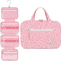 Eco Sun Hanging Travel Toiletry Bag — Designed in Hawaii — Water-resistant Travel Organizer for Bathroom Accessories (Pink Leopard) - color: Pink Leopard