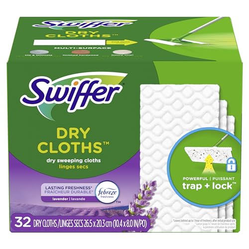 Swiffer Sweep + Mop, Dry Pads Refill, Floor Cleaner, Cleaning Cloths, Lavender, 32ct - size: 32 Count (Pack of 1)