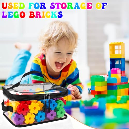 8 Packs Toy Storage Bags, Reusable Clear PVC Board Game Storage, Toy Storage Organizer Bags with Zipper for Building Blocks, Puzzle and Handmade Accessories, Clear Toiletry Bag - color: Black, size: XX-Large