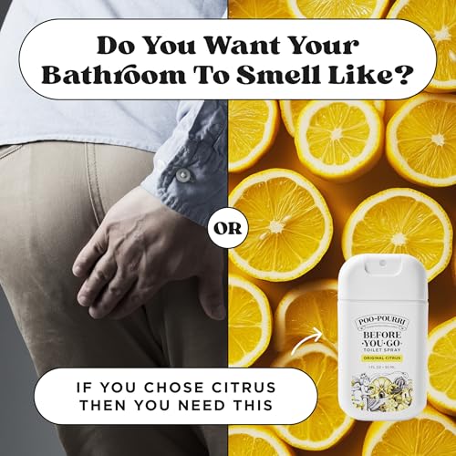 Poo-Pourri Before-You-Go Pocket Toilet Spray, Travel Essentials, Original Citrus, 1 Fl Oz, Up to 50 Uses, On-The-Go Bathroom Odor Deodorizer with Essential Oils, TSA Approved Size, Lemon Bergamot - size: 1 Fl Oz (Pack of 1)