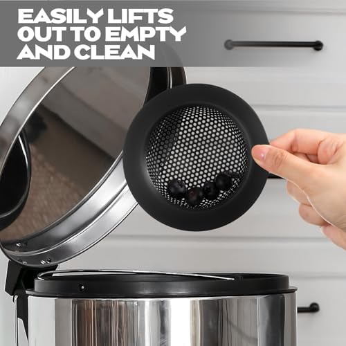 Retisee 2 Pcs Sink Strainer Stainless Steel Kitchen Sink Drain Strainer Basket Cover Mesh Hair Food Catcher, Large Wide Rim of 4.4 Diameter(Matte Black) - color: Matte Black