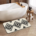 Doodle Geometry Bathroom Rugs Mat, Super Absorbent Quick Drying Floor Mat for Bathroom Entryway 17"x30" - color: Doodle Geometry