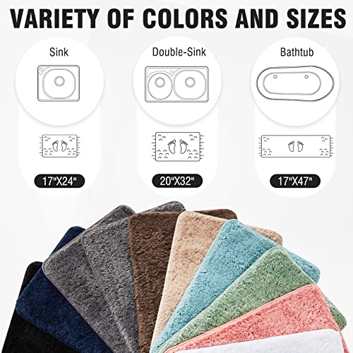 TECHMILLY Super Soft Shaggy Bathroom Rugs, Absorbent Thick Non Slip Microfiber Bath Rugs, Quick Dry Machine Washable Bath Mat for Bathroom Floor, Bathtub and Shower 24"x36" Sage - color: Sage, size: 24'' x 36''