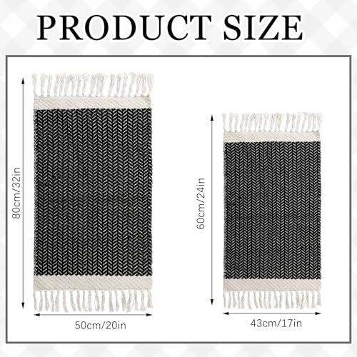 Breling Bath Mat Set of 2 Boho Fluffy Absorbent Microfiber Rugs Non Slip Non Skid Bath Mats for Bathroom Floor Tub and Shower, Washable, Ultra Soft, Quick Dry (32 x 20 Plus 24 x 17 - Inches) - style: Boho