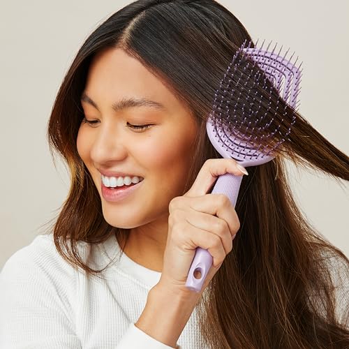 Conair Scalp Care Detangling hairbrush - Curly Hair Brush - Scalp Massager - hairbrushes for women & men - detangler for all lengths - can use wet or dry - Paddle - color: Electric Purple, size: 1 Count (Pack of 1)