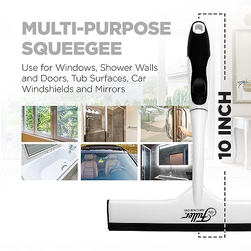 Fuller Brush Easy Grip Handheld Squeegee - for Shower Walls, Doors, Tub Surfaces, Windows, Mirrors & Vehicle Windshields - ThermoPlastic Rubber Blade - Comfort Grip Handle with Built-in Finger Groove