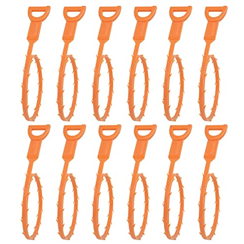 Amazon Basics Flexible Drain Clog Remover Snake Tool for Hair and Debris, Unclog Toilet, Sink, Shower, Bathtub, Sewer, 19.6-Inch, 12 Pack