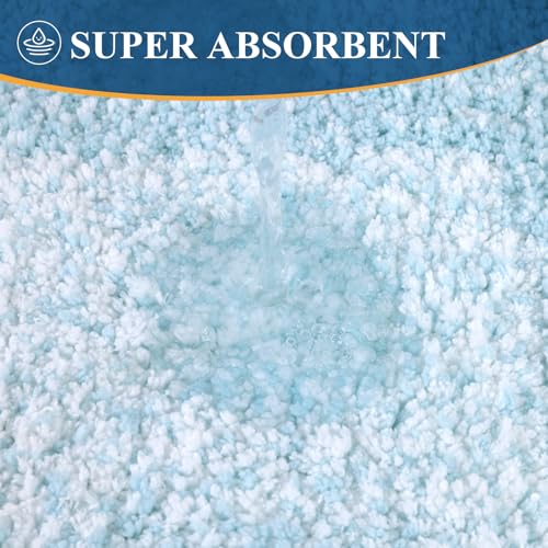 Bsmathom Microfiber Bathroom Rugs Sets 3 Piece, Non-Slip Absorbent Bath Mats, Soft Shaggy Bathroom Rugs with U-Shaped Toilet Rug Machine Washable Bath Rugs, Light Blue - color: Light Blue, size: 18"x26"+18"x48"+U Shape 20"x24"