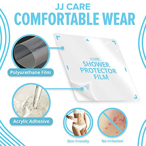 Shower Protector [Pack of 14], 9x9 Dialysis Catheter Shower Shileds Wound Cover, PICC Line Water Barrier, Colostomy Waterproof Bandage Protector, 2 Week Supply