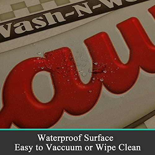 Pauwer Laundry Room Rug Runner 20"x48" Waterproof Rubber Laundry Mat Non Slip Kitchen Mats for Floor Washable Floor Mat Runner Rug for Farmhouse Mudroom Washroom Bathroom Decor - color: Laundry Red, size: 1'8" x 4'