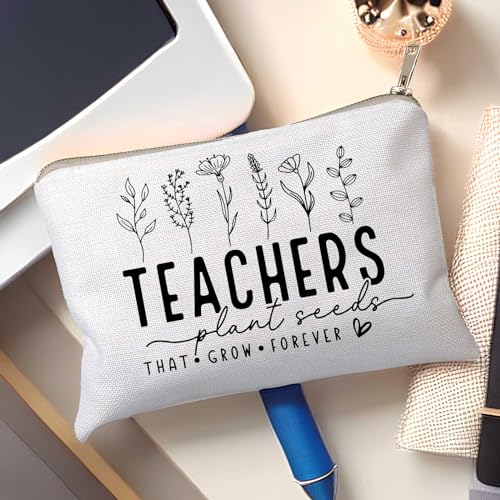 Helping Little Minds Grow Makeup Bag, Best Teacher Gift, Teacher Appreciation Gift, Teachers Plant Seeds That Grow Forever, Favorite Teacher Cosmetic Bag, Teach Love Inspire Pouch Bag - color: Teachers