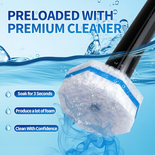 Disposable Toilet Bowl Brush with 36 Toilet Wand Refills Pads Replacement Heads, Toilet Cleaning Stick,Toilet Bowl Cleaner Wands Holder and Set, Toilet Cleaning System Starter Kit - style: Toilet brush+36 refills