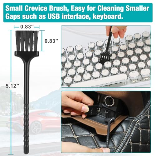 Luscinum Car Interior Duster Detailing Cleaning Gel Brushes Kit, | Soft Dust Detail Crevice Brush Slime Putty Cleaner Accessories Tools for Dashboard,Air Vent,Panel,Leather