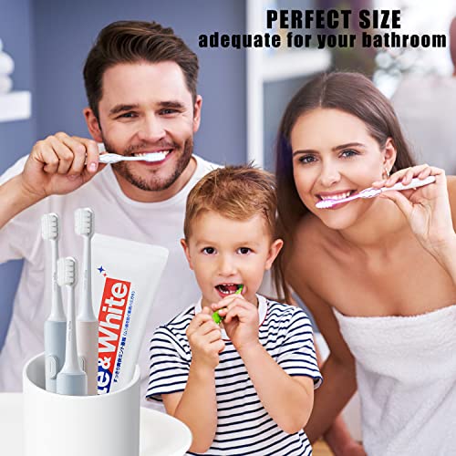 PP 2PCS Reusable Unbreakable Toothbrush Cup 10.5oz/300ml Mouthwash Holder, Easy to Clean, Adequate for Bathroom (Grey) - color: Grey