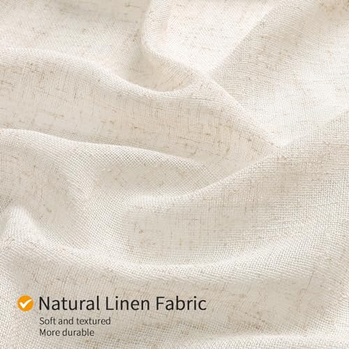 Gibelle Extra Long Boho Farmhouse Shower Curtain Set with Liner, Linen Bohemian French Country Bath Curtain 72x84 - Beige/Cream - color: Beige-liner Set, size: 72"W x 84"L (Pack of 1)
