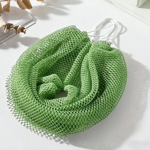 Exfoliating Bath Towel Set for Women Strong Cleaning Back Scrubber - color: Dark Green