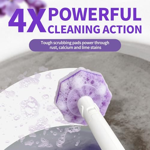 Toilet Bowl Wand Refills for Clorox, Toilet Bowl Cleaner Refill Pads | 80 Count Disposable Toilet Brush Heads, Pre-Loaded Cleaning Formula, Lavender Scent, Toilet&Bathroom Cleaning Supplies - size: 80 Count Purple
