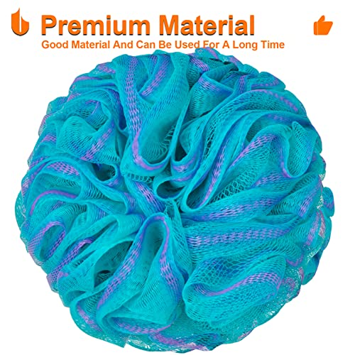 Urbanstrive Shower Bath Sponge XL 75g Soft Shower Loofahs Balls for Body Wash Men Women Bathroom Accessories, 1 Pack, Black (Green-Purple) - color: Green-purple
