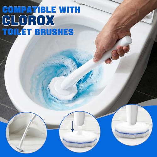 30 Count Toilet Stick Refills,Disposable Toilet Brush Refills Compatible with Clorox Toilet Stick,Upgrade Fiber Cleaner Heads,Secure Lock No Slip,Odor Neutralizing(Not Included Brush Rod) - size: 30 Count