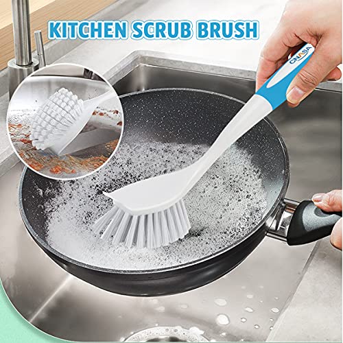 6 Pack Household Deep Cleaning Set - Kitchen, Bathroom & Floor Cleaning Brushes, Includes Scrub, Dish, Bottle, Grout, Crevice & Shoe Brushes