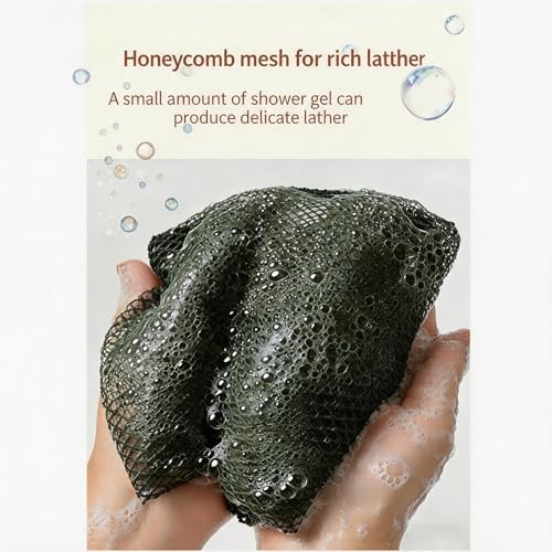 Exfoliating Bath Towel Set for Women Strong Cleaning Back Scrubber - color: Deep Green