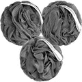MainBasics Shower Loofah Sponge Pouf, Set of 3, Charcoal Infused | Soft Mesh Body Scrubber and Bath Sponge for Gentle Exfoliation, Rich Lather, and Everyday Shower Use - style: Charcoal
