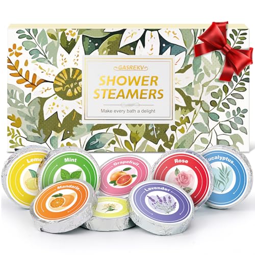 Shower Steamers Aromatherapy 8-Pack Gifts Set - Natural Essential Oil Shower Steamers for Relaxation - Mother's Day, Birthday Presents, Ideal for Stress Relief - Bath Bombs Alternative for Home Spa