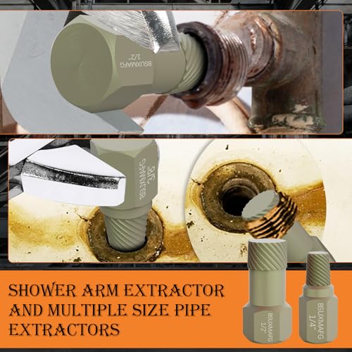 1.5" Tub Drain Extractor, 8PCS Pipe Nipple Extractor, Strong Grab Plumbing Tools, Remove The Old, Stubborn, Broken, Rusted Drain Tub Bathtub Stopper, with Solid Storage Case - size: 8-Pieces