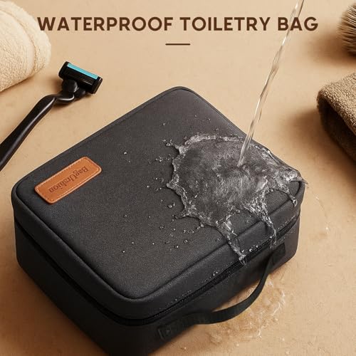 Toiletry Bag for Men,Mens Travel Toiletry Organizer,Men's Travel Essentials,Water Resistant Shaving Bag for Toiletries Accessories -Black