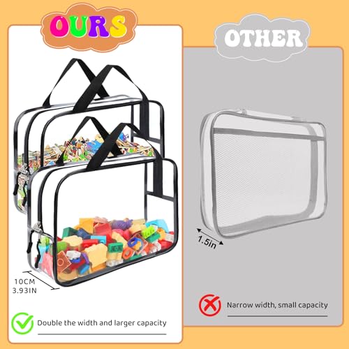 8 Packs Large Toy Storage Bags, Reusable Clear PVC Board Game Storage, Toy Storage Organizer Bags with Zipper for Building Blocks, Puzzle and Handmade Accessories, Clear Toiletry Bag - color: Black, size: Large