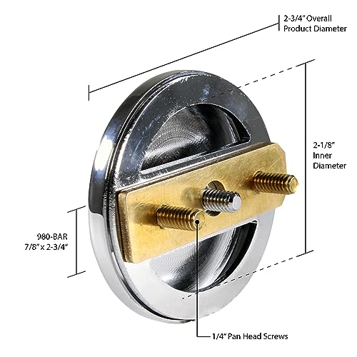 Westbrass Floating No-Hole Overflow Faceplate, Polished Chrome, D980R-26 - color: Polished Chrome, size: 1 Pack