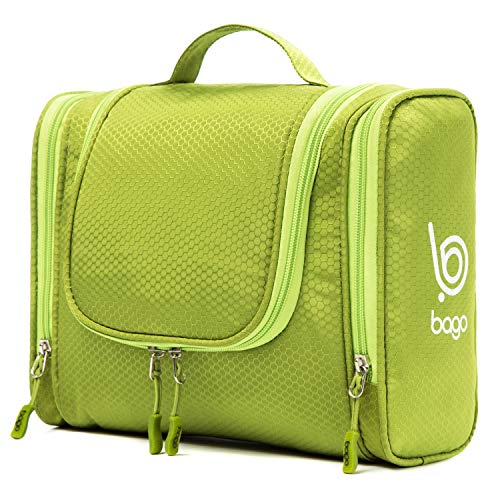 Bago Travel Toiletry Bag for Women and Men - Large Waterproof Hanging Large Toiletry Bag for Bathroom and Makeup Bag for Toiletries Organizer -Travel Makeup Bag (Green) - color: Green, size: Large