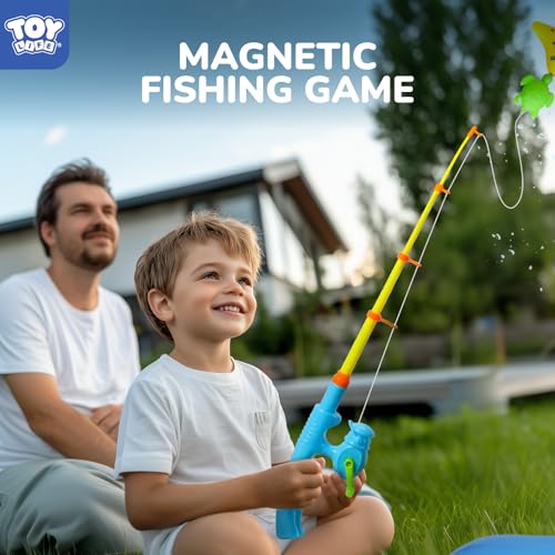 TOY Life 2-Player Magnetic Fishing Game for Kids 3-5 - Toddler Fishing Pole Set with Fish Toys - Bath & Pool Toys - Water Table Accessories - Educational Fishing Toy Rod for Boys Girls - color: 2 Kids Fishing Pole