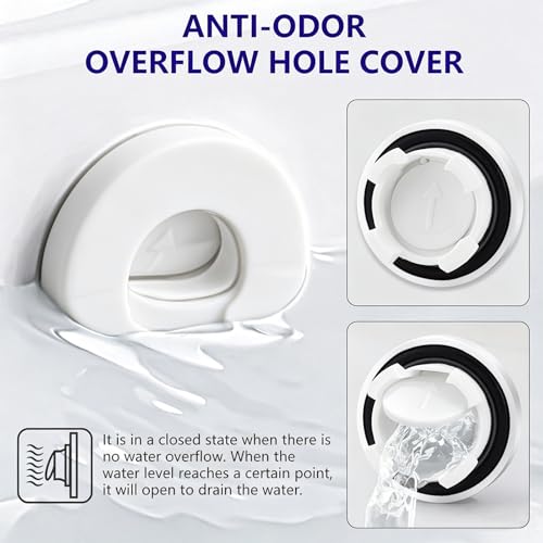 Sink Overflow Ring Brass Drain Cover Basin Sink Spillover Caps Round Sink Drain Insert Plug (White) - color: White