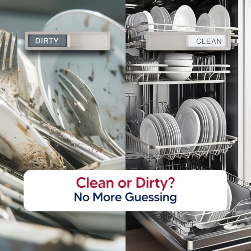HIC Kitchen Dishwasher Clean Dirty Indicator Magnet, 18/8 Stainless Steel - style: Dishwasher Clean/Dirty Magnet