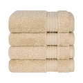 Cotton Paradise 100% Cotton Turkish Towel Set, Soft Absorbent Quick Dry, 4 Piece Washcloth Set, Beige - color: Beige, size: 4 PC SET (13x13")