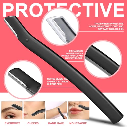 FANDAMEI Eyebrow Scissors, Eyebrow Kit, Eyebrow Tweezers for Women, Eyebrow Razor, Eyebrow Brush. Eyebrow Kit for Men with Leather Case. Eyebrow Scissors for Women Facial Hair Ingrown Hair Removal - color: Black