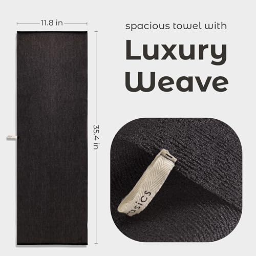 MainBasics Japanese Deep Exfoliating Shower Towel, 3 Pack, Black Ice | Japanese Nylon, Body Washcloth, Textured for Effective Exfoliation, Quick-Dry, Durable, Helps Reveal Smoother Skin - color: Black Ice