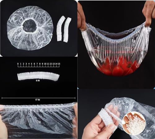 100 PCS Disposable Shower Caps Plastic Clear Hair Cap Elastic Waterproof Hair Bath Caps Thick Shower Cap for Women Hotel Hair Salon Travel Spa Home Use Beauty Salon Accessories Cleaning Supplies 20.5"