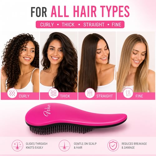 G.B.S Wave Detangling 3-in-1 Hair Brush Set (Pink) - color: Pink