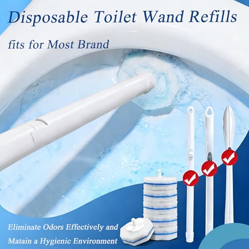 20 Count Toilet Brush Refills Fits Clorox Wand, 3X Cleaning Exclusive Upgrade Formula Disposable Toilet Bowl Refills, No Falling Apart, Fits Most Brand T-oilet Brushes Cleaning Systeam - size: 1 Count (Pack of 20)