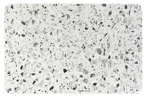 FloorPops Terrazzo Grey Quick Dry Diatomite Non Slip Stone Bath Mat - color: Terrazzo Grey Stone