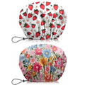 2 PCS Shower Cap Waterproof Double Layer Elastic Adjustable Reusable Hair Bath Caps for Girls Women Cute Aesthetic-Red Pink - color: G15-Red Pink