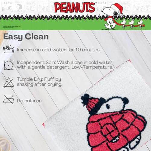 Collectibles Peanuts Snoopy Puffer Coat Holiday & Christmas Non Slip Plush Poly Knit Bathroom Mat Rug, 17x24, (Officially Licensed Product) By Franco - color: Peanuts Snoopy